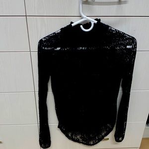 Black lace long sleeve shirt